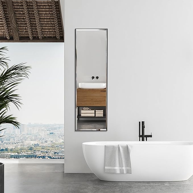 PETAFLOP 14x48 Inch Full Length Mirror Wall Mounted, Large Body Door Mirror