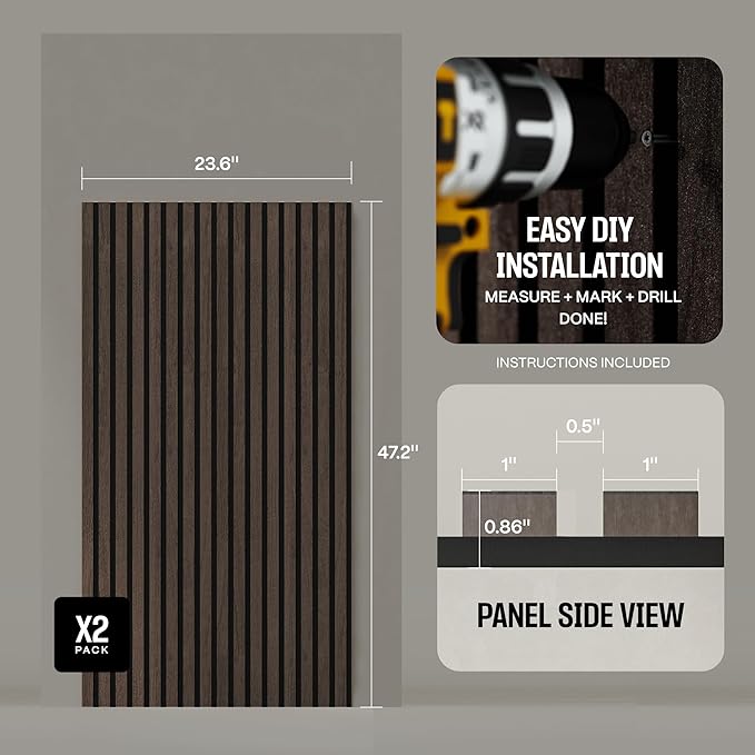 2-Pack Wood Panels for Wall