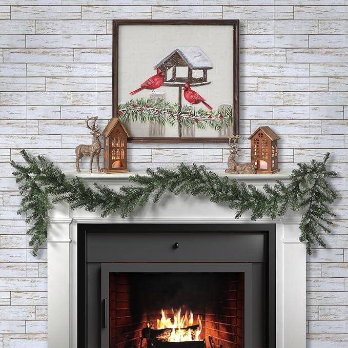 COMSTICKC Peel and Stick Faux Wood Wall Sticker Wall Panels, Not Real Wood