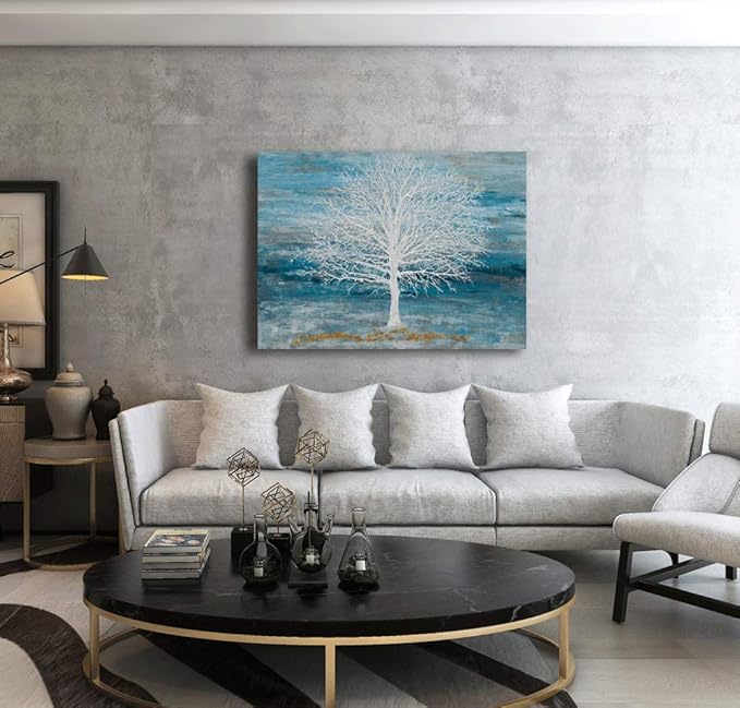Yihui Arts Canvas Art Wall Decor, Modern Nature Teal Artwork Prints, Large Size
