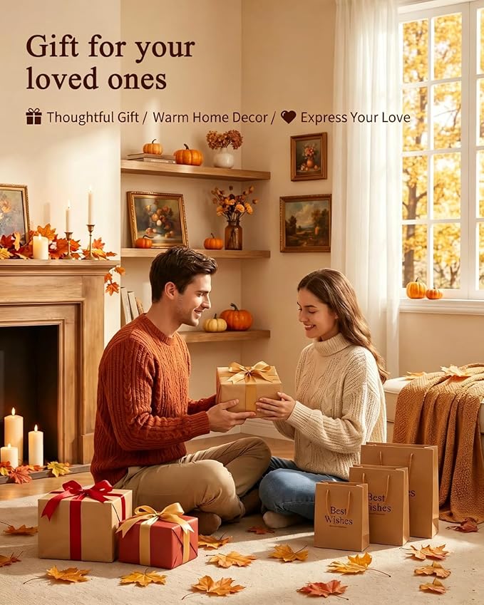 ARPEOTCY Extra Large Vintage Framed Wall Art, 36x54 Inch Halloween Wall Art Canvas, Vintage Autumn Landscape with Cute Ghosts and Pumpkins, Large Farmhouse Fall Wall Decor for Living Room Fireplace Entryway