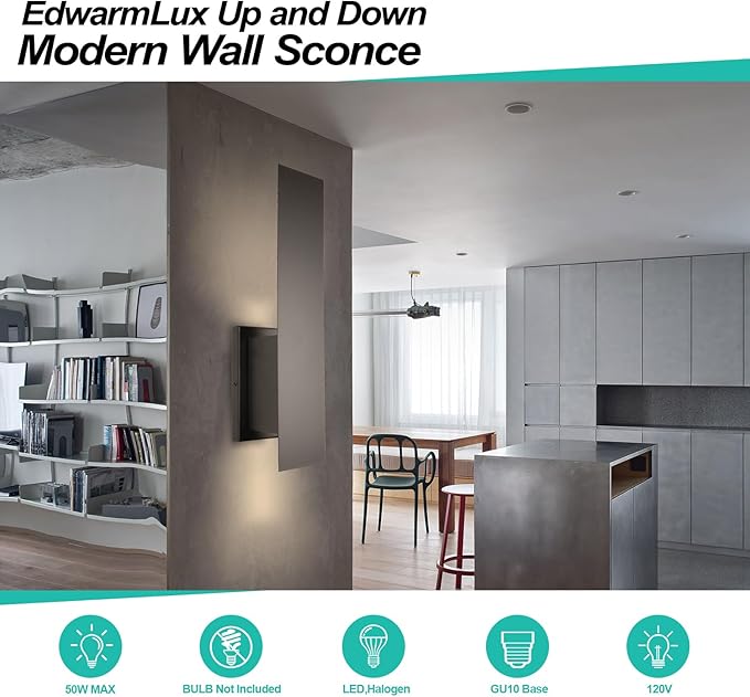 Edwarmlux Indoor Wall Sconces, Modern Wall Lights, Up and Down Wall Mount Light