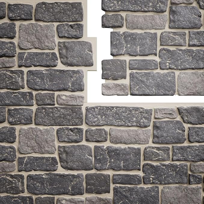EverStone Cobblestone Faux Stone Panel, Oxford Terrace Color