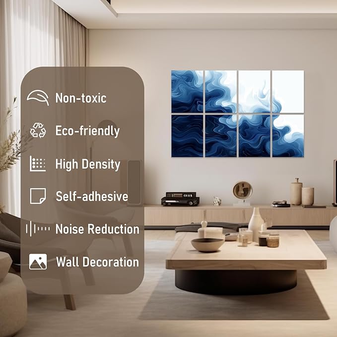 FurnoFlexArt Acoustic Panels Tiles Decorative Room Sound Proof Foam Absorbing