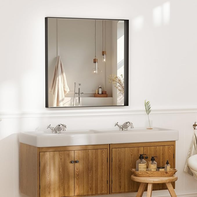 36”x 28” Black Bathroom Mirrors