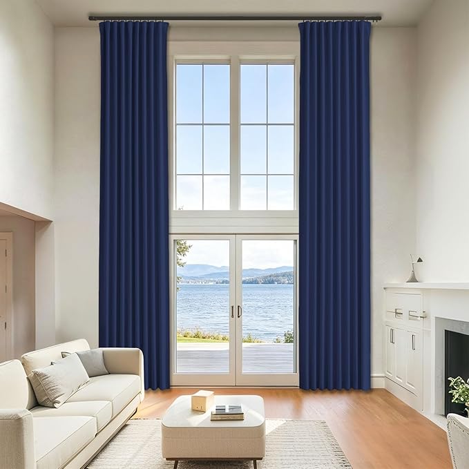 Navy Room Darkening Curtains 96 Inches Long