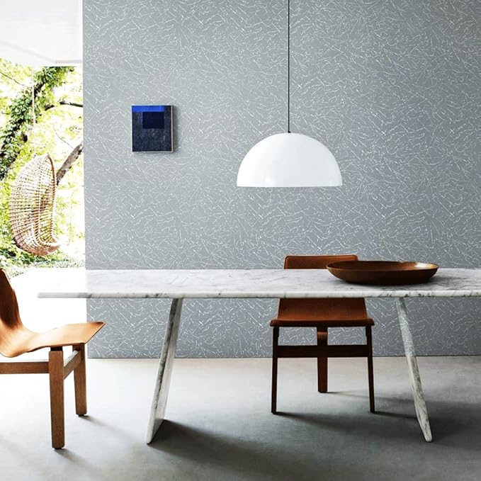 Cohoo Home Gray Peel and Stick Wallpaper Grey Silk Contact Paper