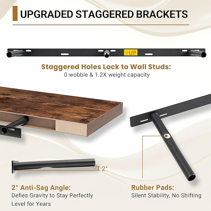 Vivelove 12" Deep Floating Shelves