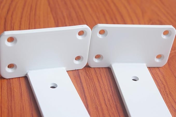 8 Pack - 10 inch White Hidden L Shelf Bracket Iron Floating Shelf Brackets