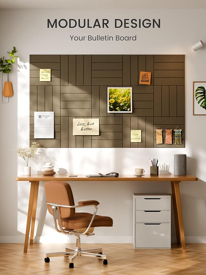 Bumusty Large Cork Board Alternative-36 x 24" Felt Bulletin Board Tiles