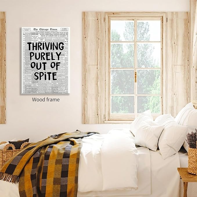 Black And White Newspaper Poster Fashion Fun Motivational Quote Wall Art