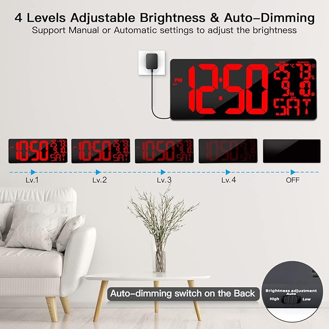 18" Large Digital Wall Clock