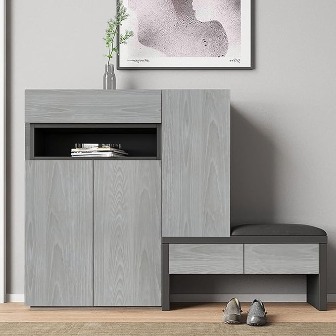 practicalWs 17.7"×393.7" Grey Wood Contact Paper, Waterproof Gray Wallpaper