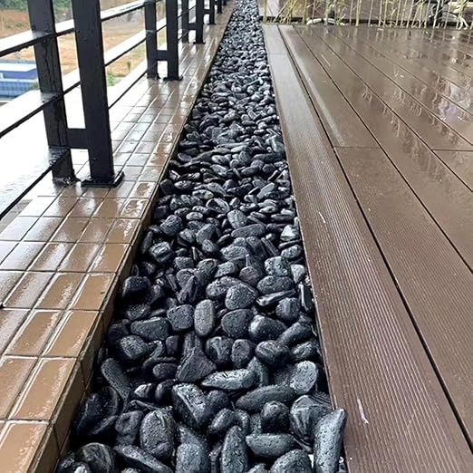 YISZM 40lbs Black Rocks for Landscaping, 2-3 Inch High Polished Pebbles Natural Large River Rocks for Plants, Decorative Stones Garden Outdoor and Indoor DIY Vase Filler Fish Tank Aquariums