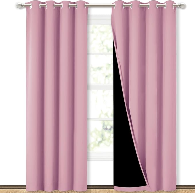 NICETOWN Full Shading Curtains 90" Long 2 Panels Set
