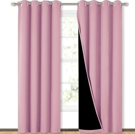 NICETOWN Full Shading Curtains 90" Long 2 Panels Set