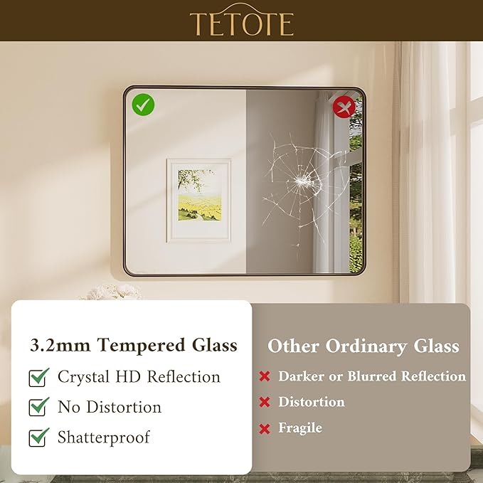 TETOTE Black Vanity Mirror 28 x 36 Inch