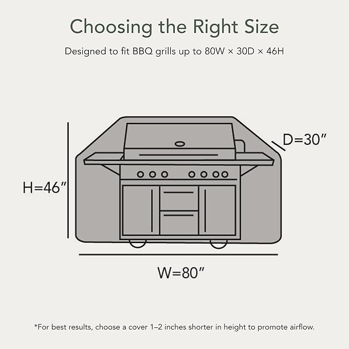 Covermates Classic Grill Cover - All-Weather Heavy Duty Outdoor BBQ Cover with Water-Resistant 12-Gauge Vinyl, Mesh Vents, Protection for Large Outdoor Grills, 80 Inch, Classic Tan