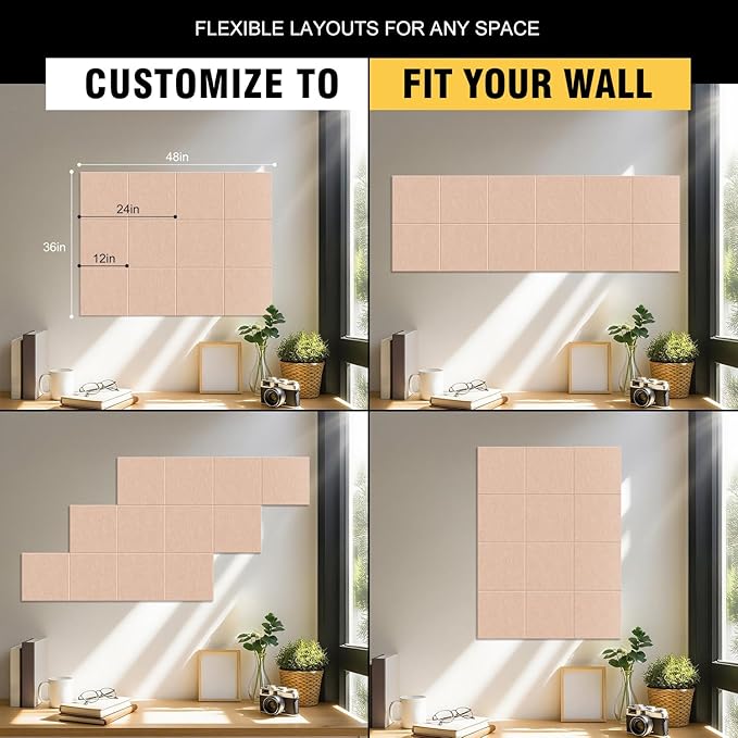 TSJOFFICE Large Cork Board for Wall