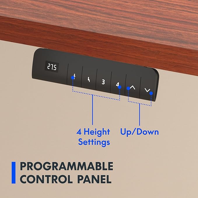 FLEXISPOT E3 Dual Motor Electric Standing Desk 55 x 28 Sit Stand Up Desk, Holds 220 lbs, Adjustable Height w/Memory Presets, One-Piece Mahogany Desktop & Black Frame, Ships in 2 Boxes