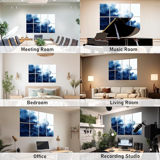 FurnoFlexArt Acoustic Panels Tiles Decorative Room Sound Proof Foam Absorbing