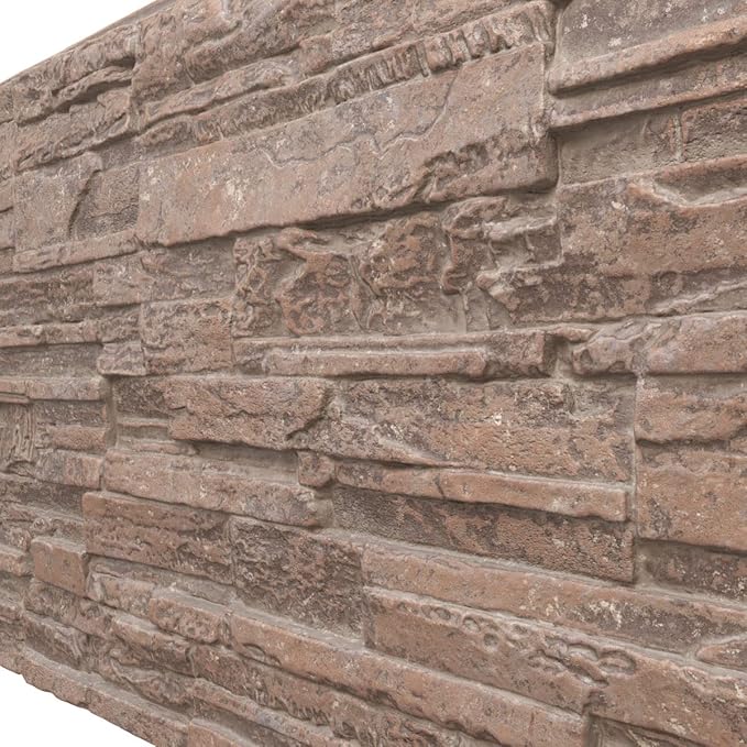 EverStone Cascade Faux Stone Panel, 48 5/8"W x 24 3/4"H x 1 1/4"D, Mount Vernon