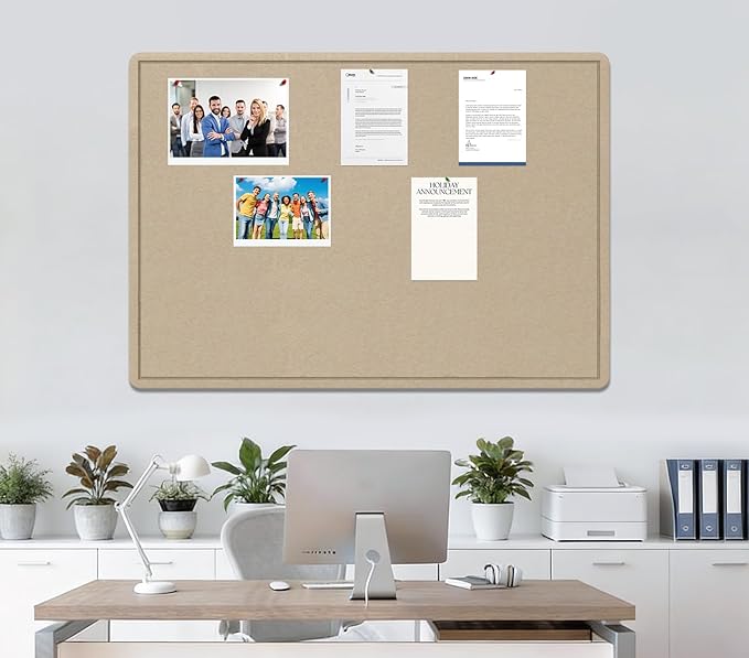 Large Bulletin Board, 48 X 36 inches Felt Board Notice Pin Board, Self-Adhesive