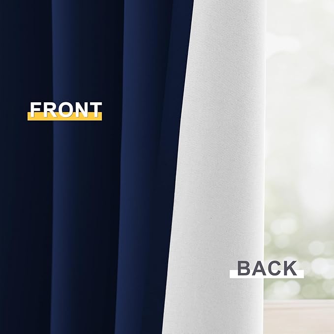 Yakamok 100% Blackout Curtain Panels 84 inches Cold and Light Blocking Drapes