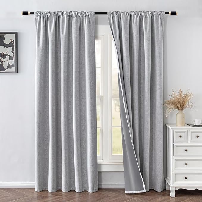 IGEMAEVE 100% Blackout Curtains 108 Inches Long