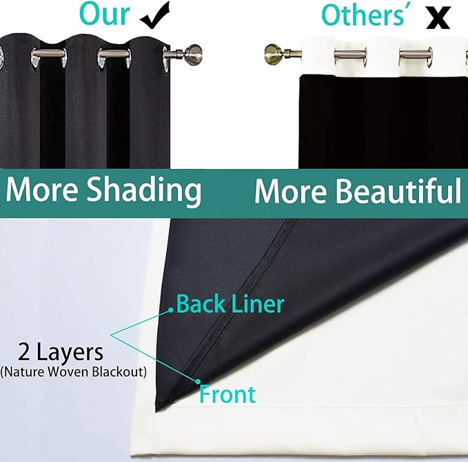 Yakamok 84 Inch Length 100% Blackout Curtains