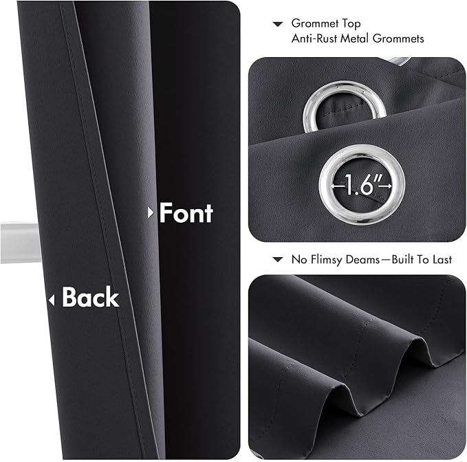 MIULEE Blackout Curtains for Bedroom Living Room 2 Panels, Thermal Insulated