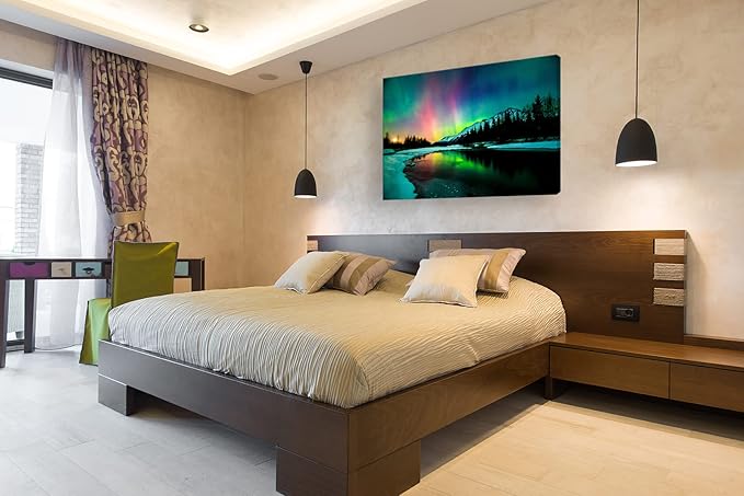 S01969 Wall Art HD Aurora Scenery Painting on Canvas Prints Stretched and
