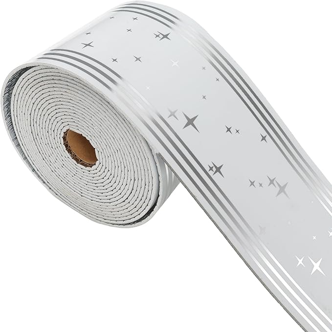 Thick Peel and Stick Wallpaper Borders, 3.93" x 196.8" PVC+XPE Mirror Border