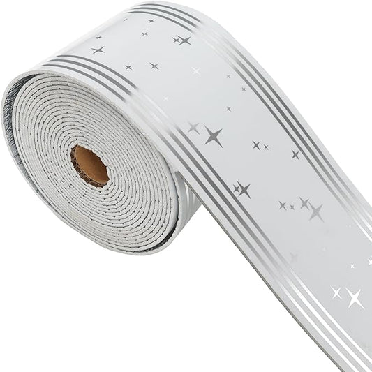 Thick Peel and Stick Wallpaper Borders, 3.93" x 196.8" PVC+XPE Mirror Border