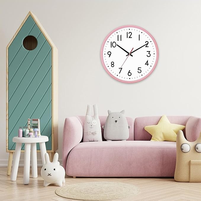HZDHCLH Wall Clock Silent Wall Clocks Battery Operated 10 Inch Modern Non