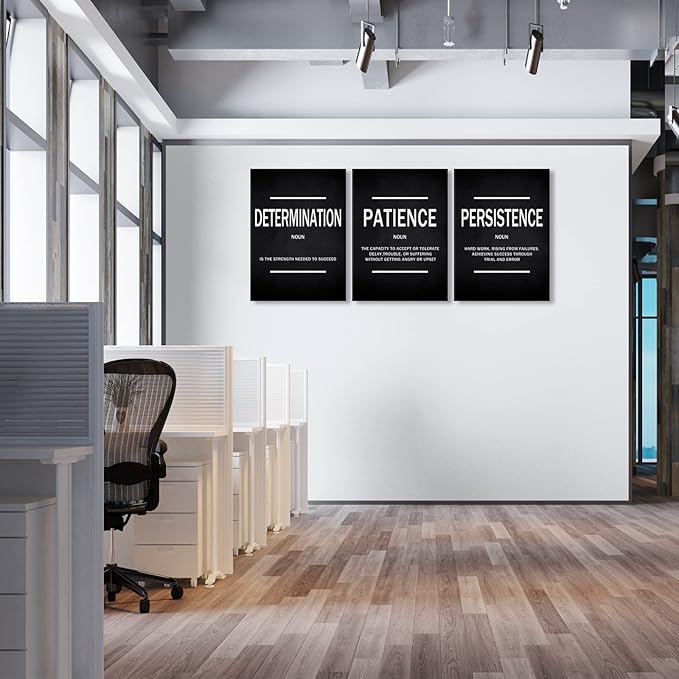 KAWAHONE Inspirational Quotes Wall Art, Motivational Determination Patience