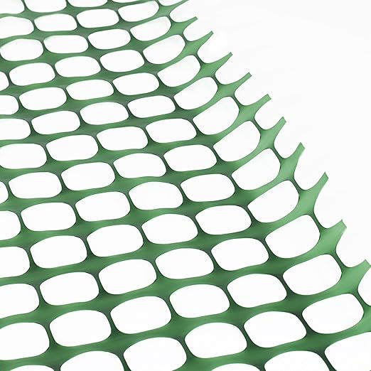 Houseables Fencing, Temporary Fence, Snow Fence, 4x100' Feet, 10.55 lb/roll, Green Plastic Fencing, Deer Netting, Plastic Mesh Roll, Safety Netting, Construction, Yard, Garden, Chicken, Dogs, Backyard