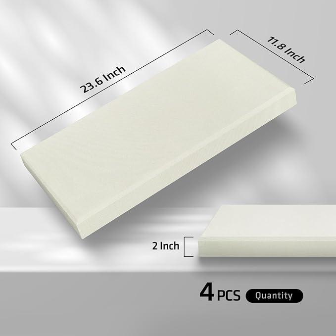 UMIACOUSTICS 4 PCS Acoustic Wall Panels, 2“ Thick 23.6" x 11.8" Fiberglass