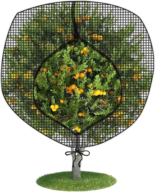 Fruit Tree Netting Covers with Zipper to Protect from Squirrels and Birds Large Netting for Fruit Trees Net Protection, Black, 71" x 75", 1 Pack