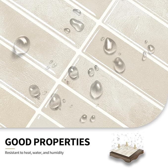 Peel and Stick Backsplash 3D Wall Tiles, Self-Adhesive, Oil Proof, Waterproof