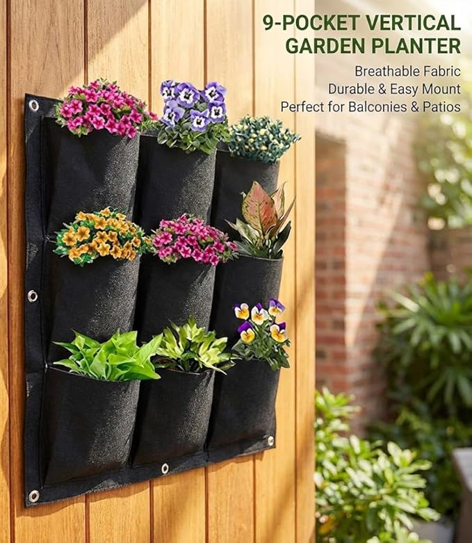 WFIST Vertical Hanging Planter Bag, Breathable Felt Wall Garden Planter