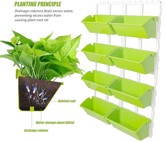 Kaibrite 8 Pockets Vertical Garden Wall Planter Raised Beds Hanging Planter