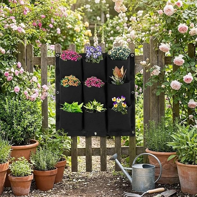WFIST Vertical Hanging Planter Bag, Breathable Felt Wall Garden Planter