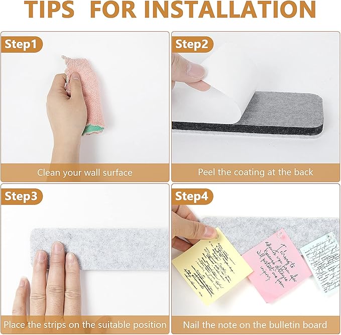 5 Pack Felt Pin Board Bar Strips Bulletin Board