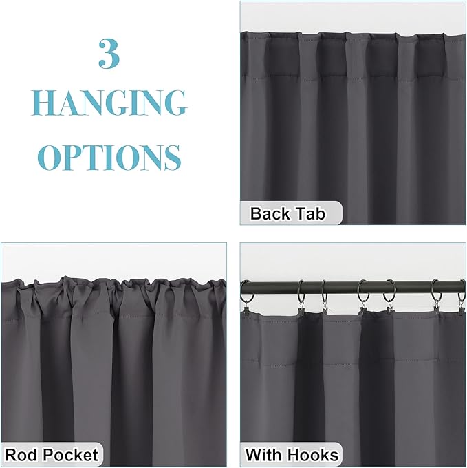 RYB HOME Bathroom Curtains Blackout