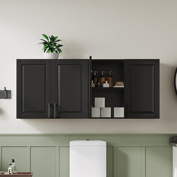 ChooChoo Laundry Room Cabinets, 4 Doors Wall Mounted Storage Cabinet, Kitchen
