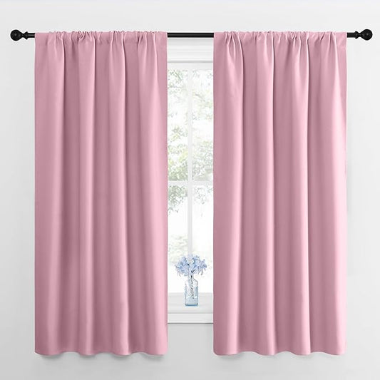 NICETOWN RV Blackout Curtains for Camper Windows, Rouge Pink, Short Blackout