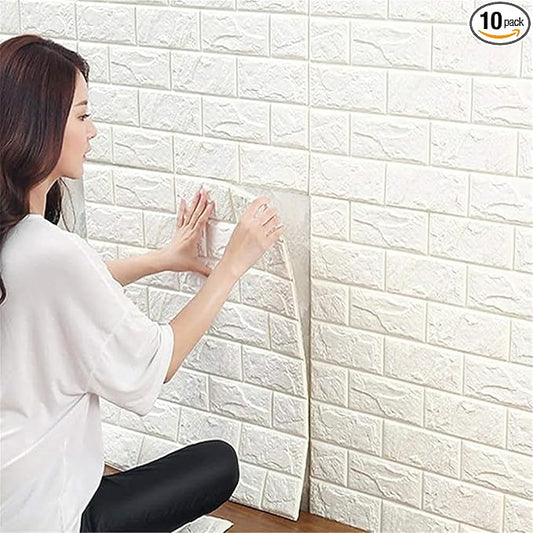 JOLOV 10 PCS 3D Wall Panels Peel and Stick