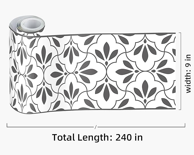 FLFK Wallpaper Border Black and White Patterns Peel and Stick Wall Border Self