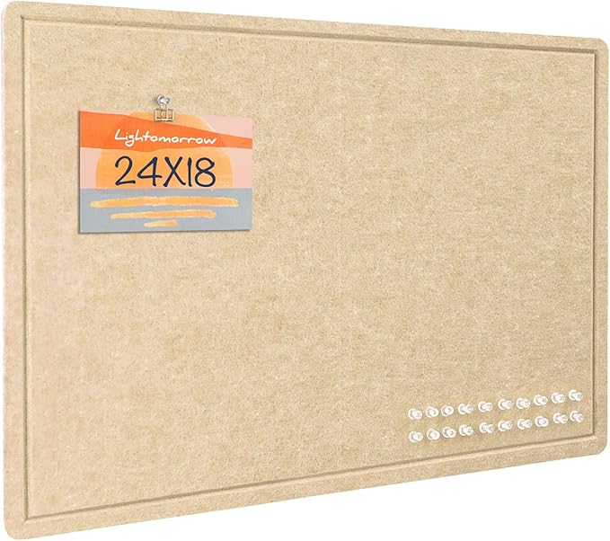 Lightomorrow Bulletin Board, 24 x 18 inches Decorative Felt Pin Board, Cork
